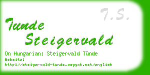 tunde steigervald business card